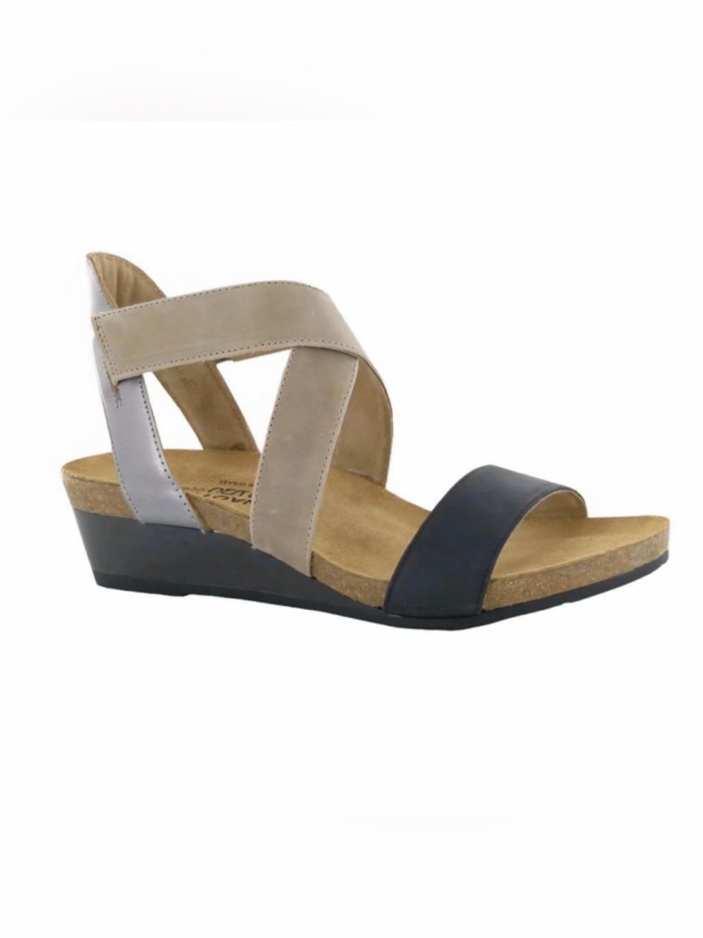 Naot Vixen Crisscross Sandals in Coal Khaki Mirror 41